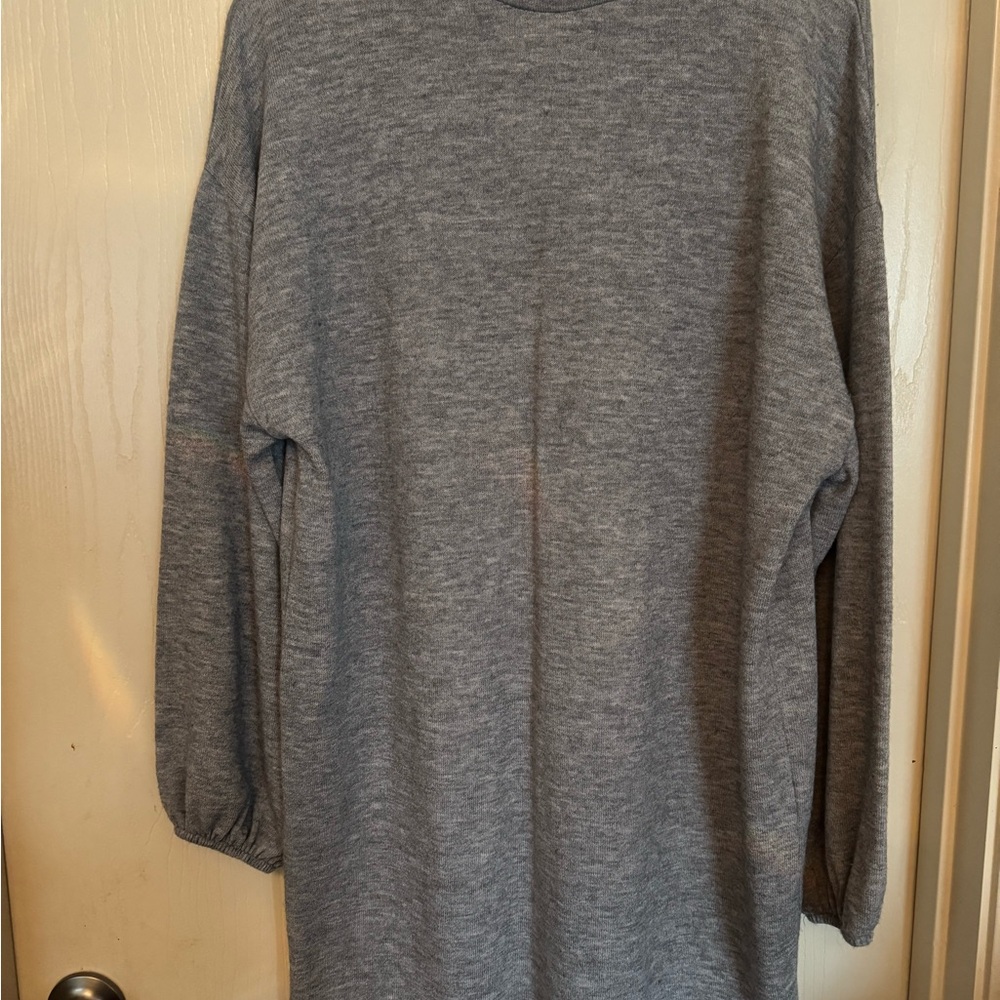 Zara Gray Crew Neck Sweater/Sweater Dress NWT